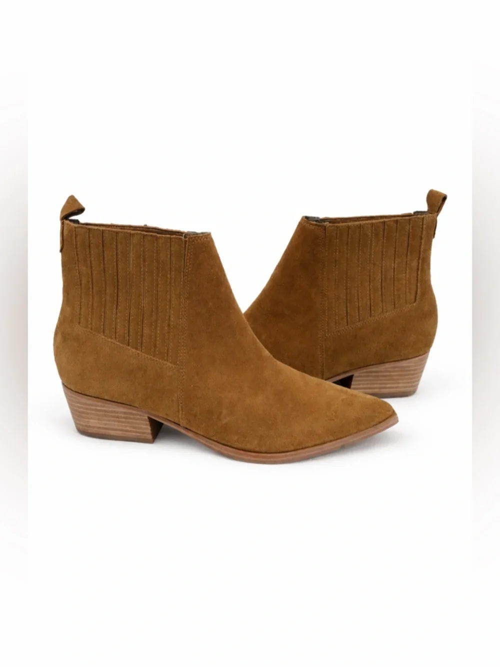 MARC FISHER Women's Tan Brown Suede Ankle Booties Boots 8.5